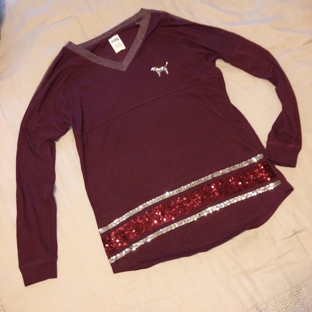 Victoria’s Secret PINK Maroon Long Sleeve